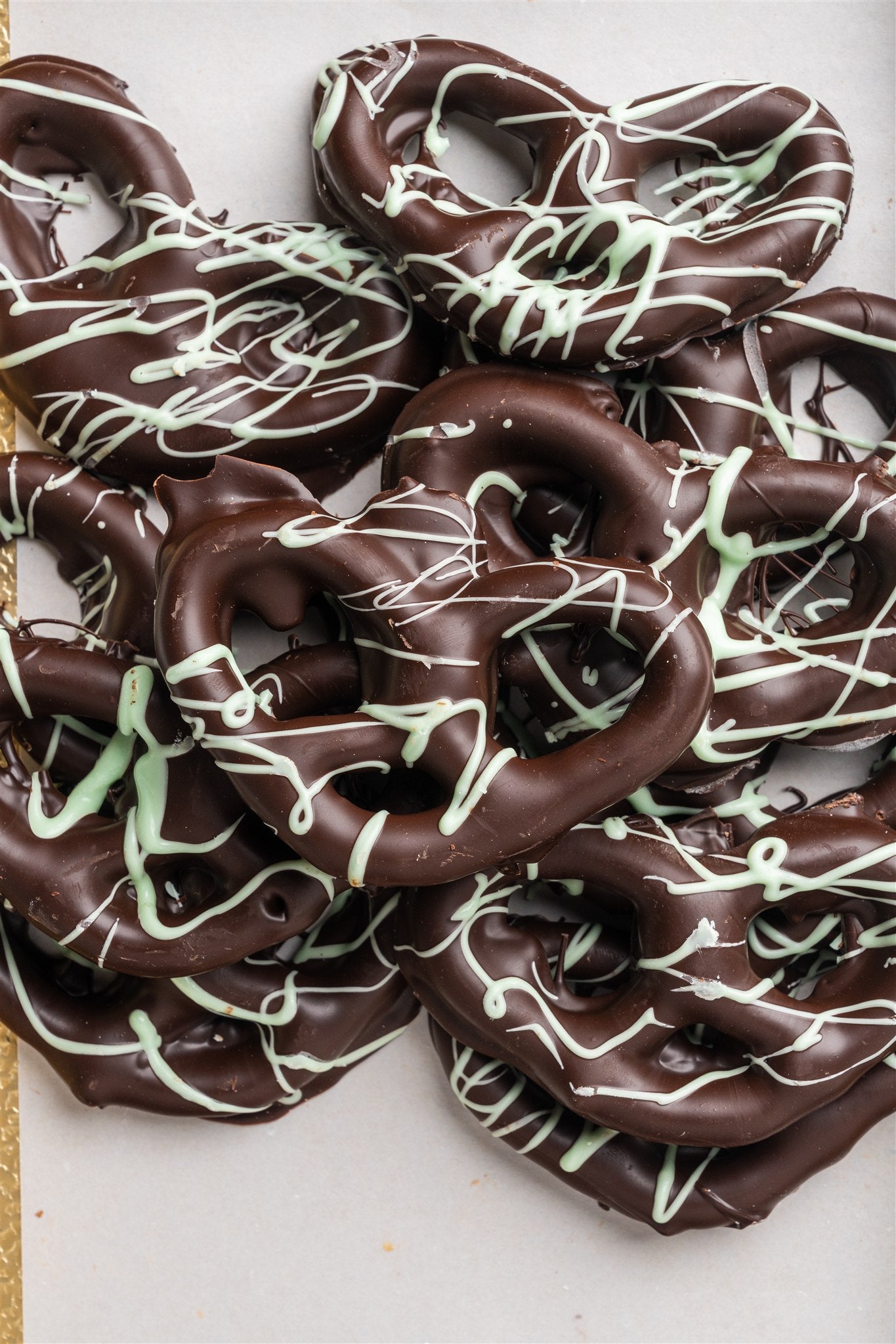 Mint Dark Chocolate Covered Pretzels