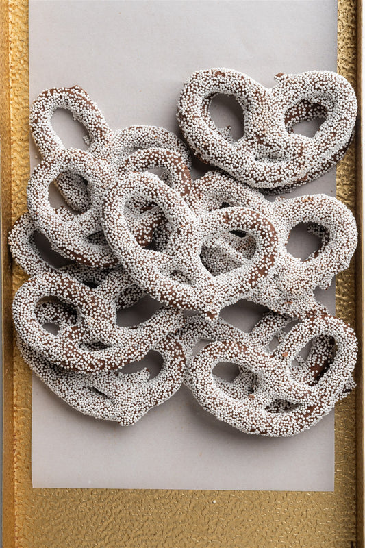 Non- Pareil Milk Chocolate Covered Pretzels