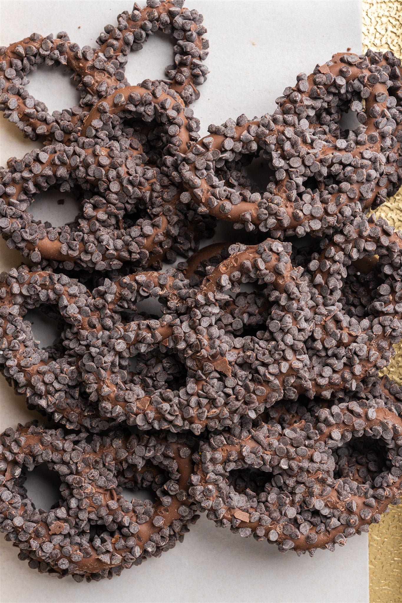 Chocolate Chip Milk Chocolate Covered Pretzels