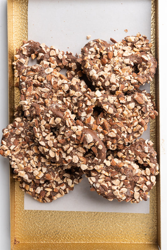 Almond Caramel Milk Chocolate Covered Pretzels